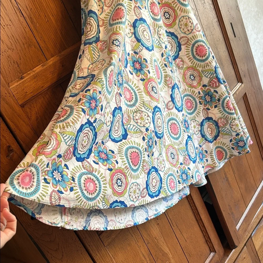 🌸Christopher & Banks Multicolor Floral A-Line Full Skirt Size 10💙